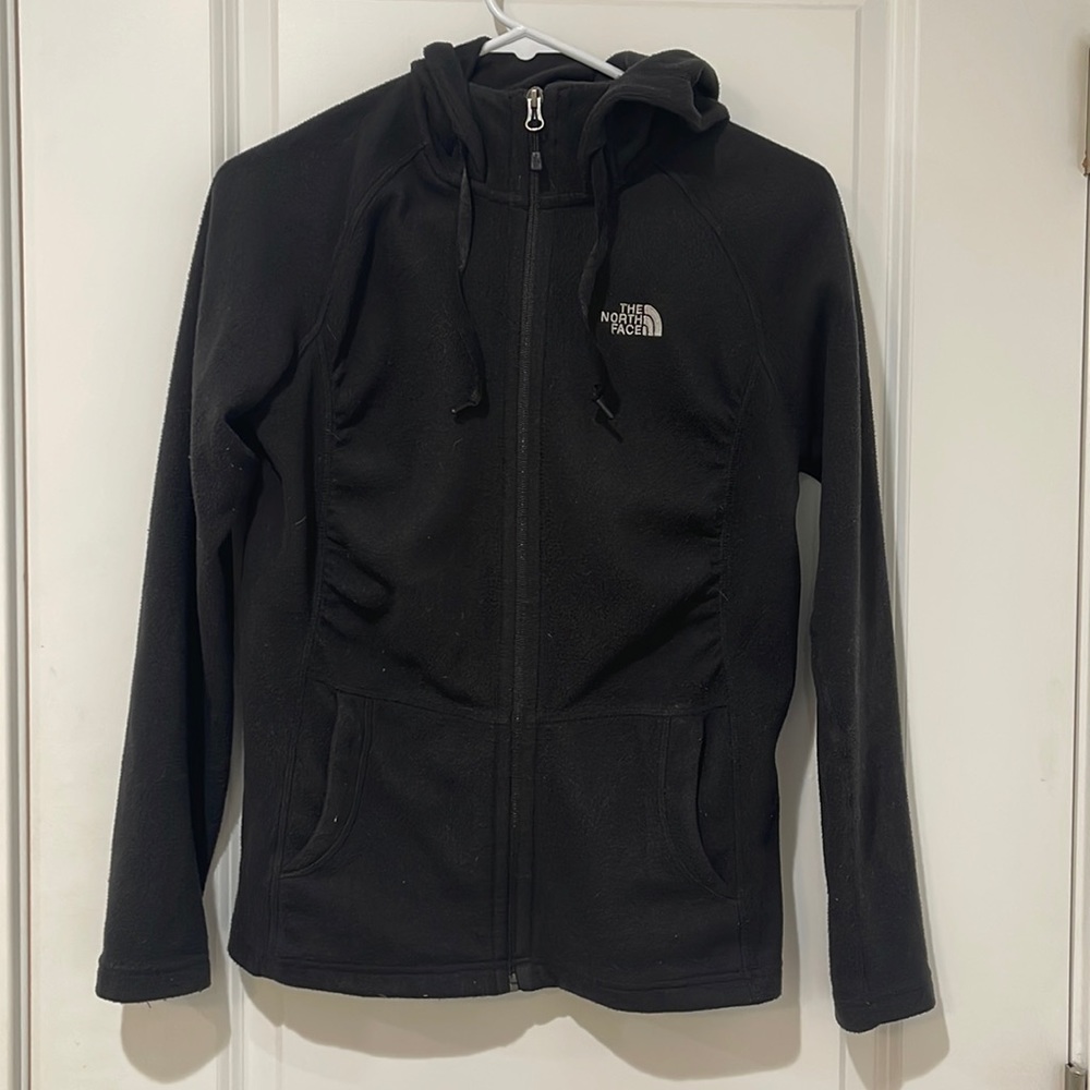 The North Face fleece zip up with hood.